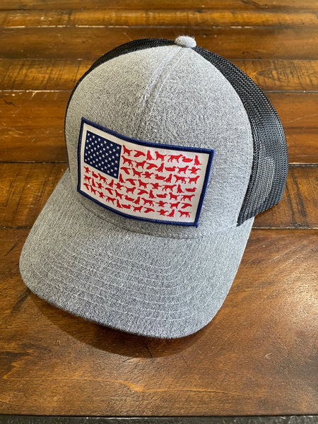 Heather American Flag Patch hat